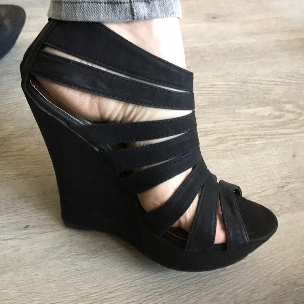 Bamboo platform wedges size 8
